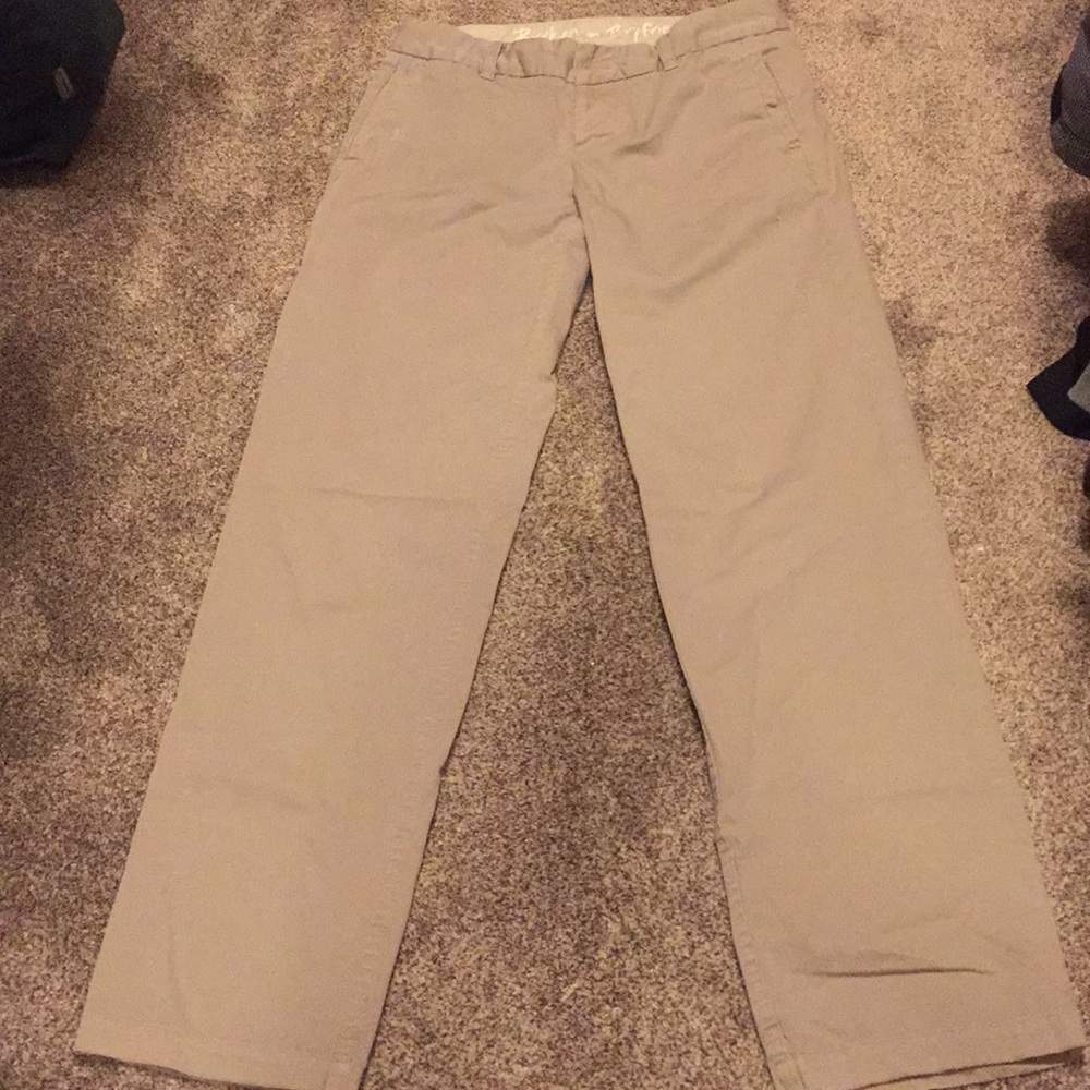 J crew broken in boyfriend chinos